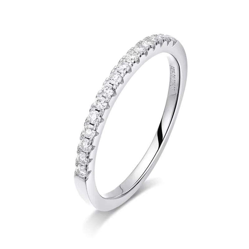 Test Passed Moissanite Ring Matching Wedding Diamond Band for Women 925 Sterling Silver Female Crown Single Tail Ring