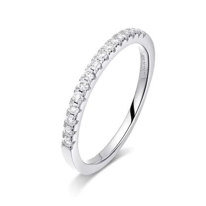 Test Passed Moissanite Ring Matching Wedding Diamond Band for Women 925 Sterling Silver Female Crown Single Tail Ring