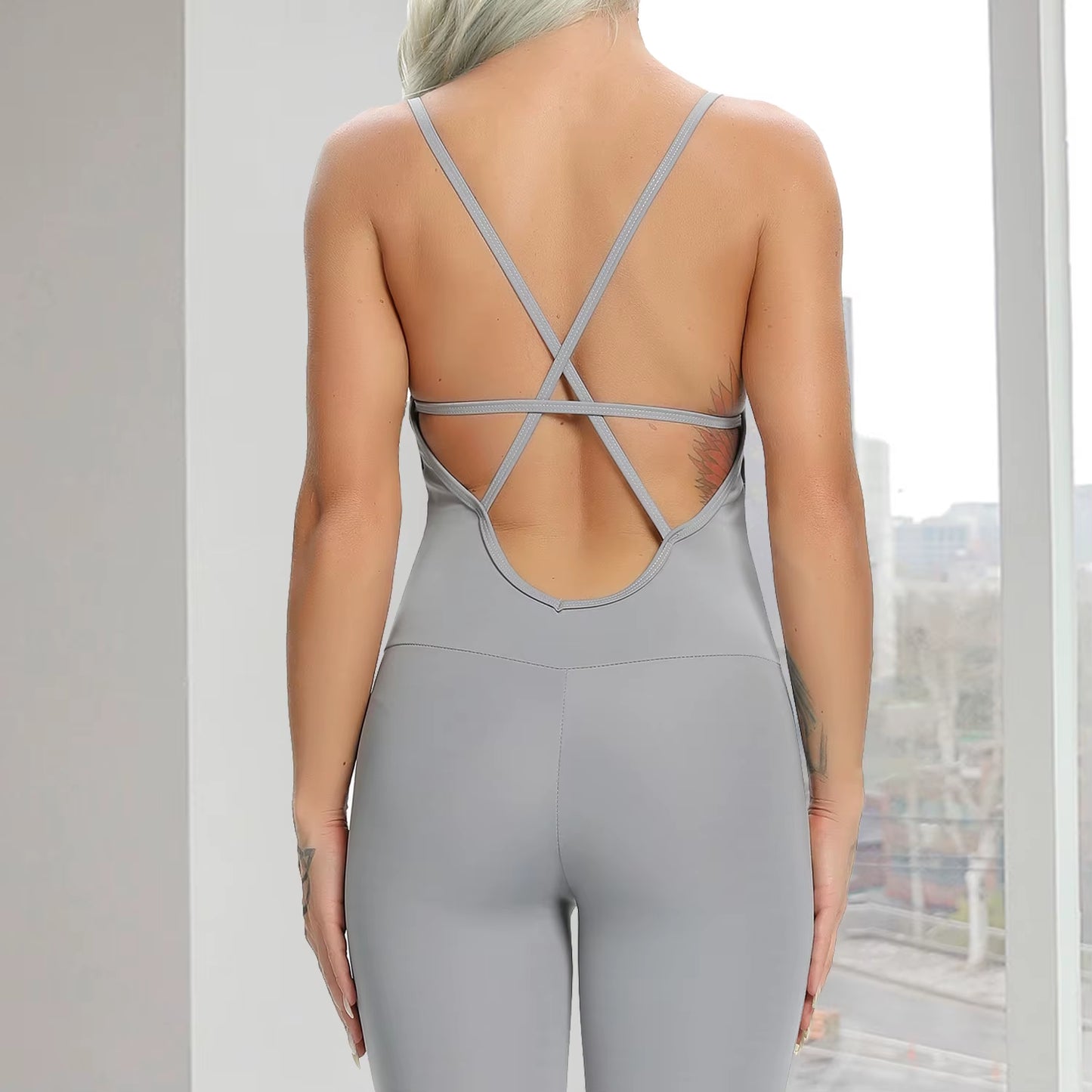 Backcross Yoga Sets One Piece Sleevelss Nylon Female Jumpsuit Overalls for Women Sexy High Waist Leggings Women Bodysuit